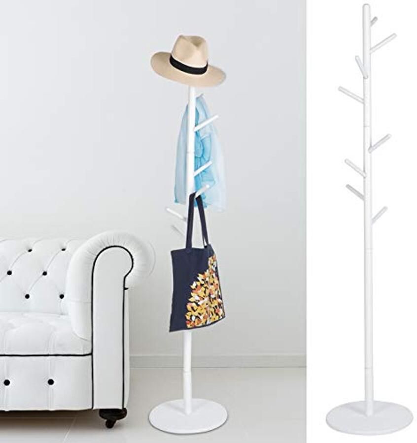 Kledingrek met 8 Haken 36 x 169 cm Ideaal voor Kleding Tassen en Sjaals in Hal of Entree