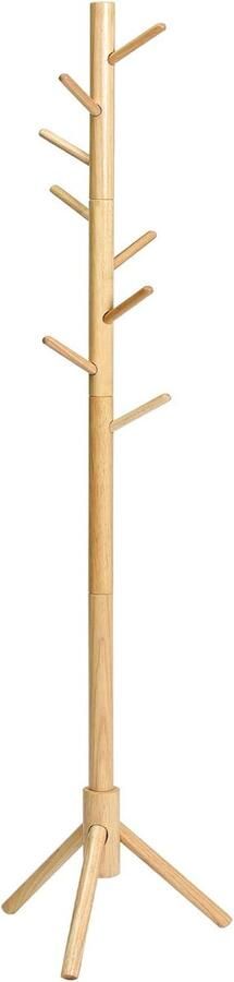 Retadou Kledingrek met 8 haken houten garderobe voor hal slaapkamer wachtkamer kapstok vintage kledingstang kapstok bij de ingang woonkamer slaapkamer