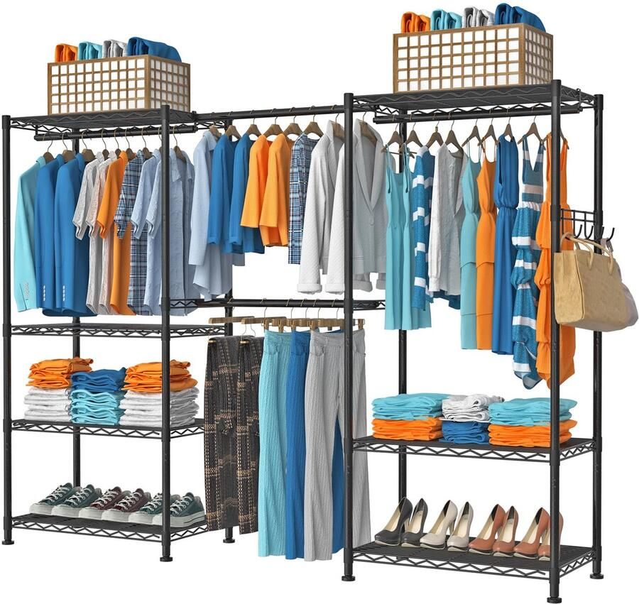 Kledingrek Met Grote Capaciteit En Meerdere Opbergmogelijkheden Voor Kleding Accessoires En Meer