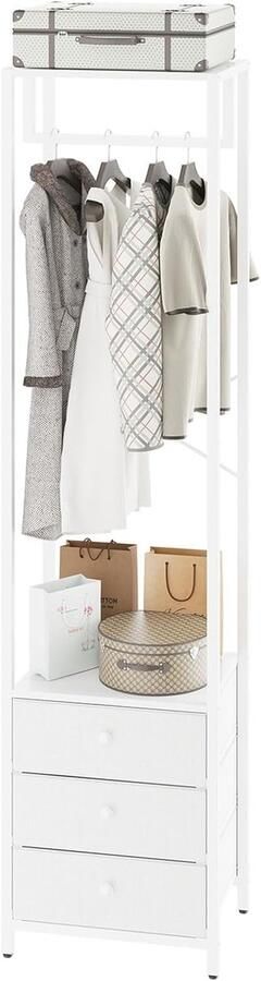 Retadou Kapstok kledingrek met lades vrijstaande hoge open kledingkast planken kledingkast met kledingstang voor slaapkamer woonkamer 39×29×179CM