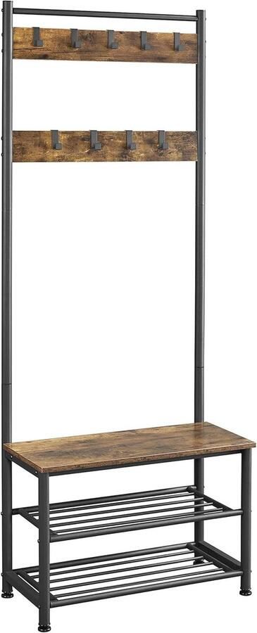 Kledingrek met Opbergvakken en Haken voor Ruimtebesparing in Slaapkamer of Woonkamer
