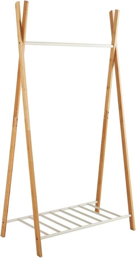Kledingrek met Schoenenrek van Bamboe en Metaal 173 x 50 x 93 cm