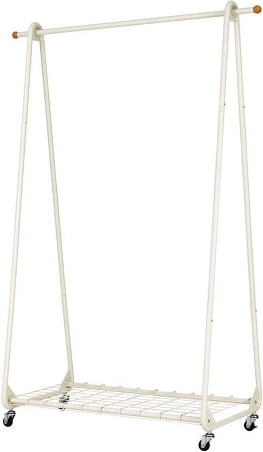 Kledingrek met wieltjes en schoenenrek Praktisch en stijlvol in mat beige