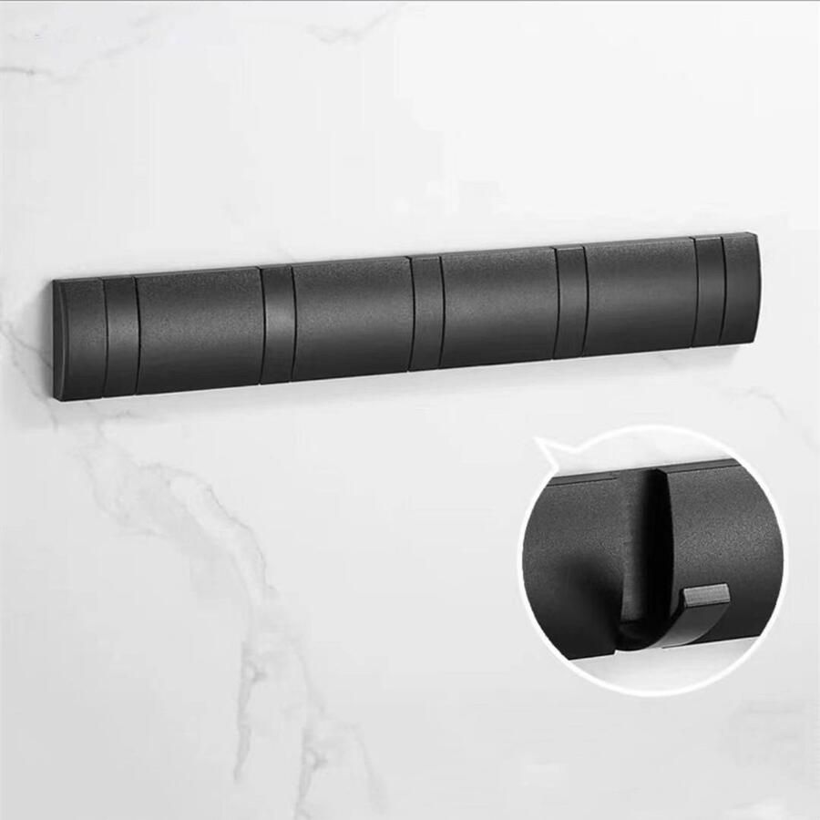 Kledingrek – modern eenvoudig ruimtebesparend kledingrek met 5 afneembare hangers voor jassen jacks sjaals handtassen en meer zwart