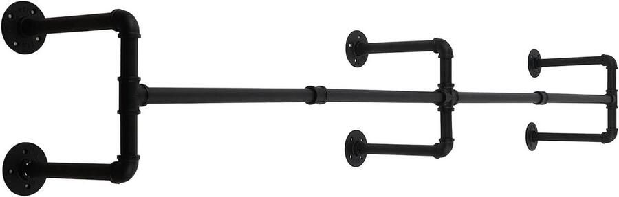 Kledingrek Muurmontage Industrieel Kledingrek voor Slaapkamers en Restaurants 74 x 118 x 102 cm