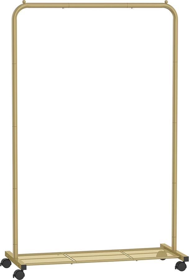 Kledingrek op Wielen Kledingrek Rollende Kledingstandaard Gouden Plank Staal 40 5 cm x 91 cm x 158 cm