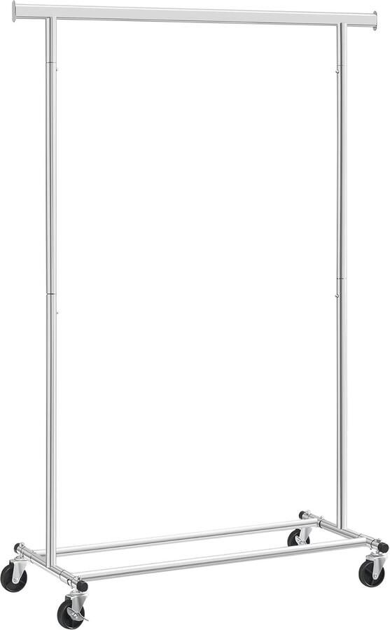Kledingrek op Wielen met Hoog Draagvermogen Opvouwbare Kapstok voor Slaapkamer en Wasruimte