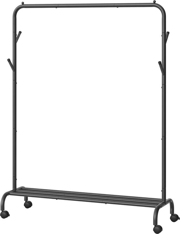 Kledingrek op wielen stalen buizen draagvermogen 50 kg 1035 cm breed inktzwart HSR131B01 kledingrek - Foto 2