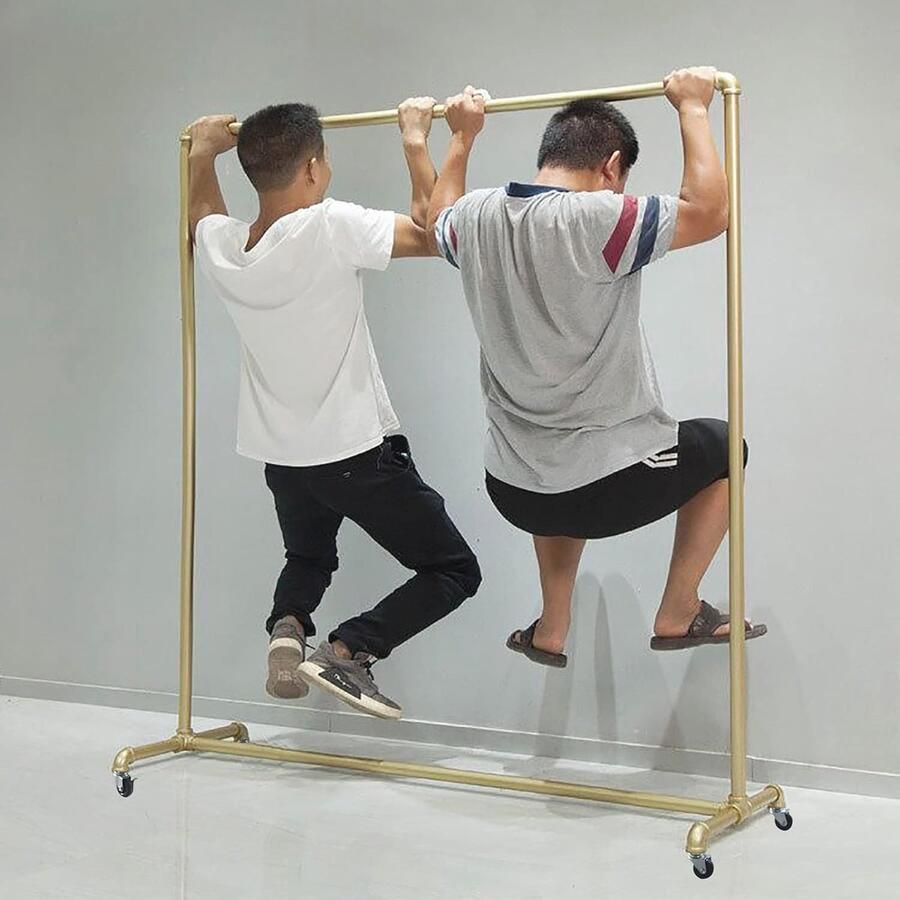 Kledingrek op Wieltjes Industriële Kledingstandaard 120x160 cm voor Zware Lasten