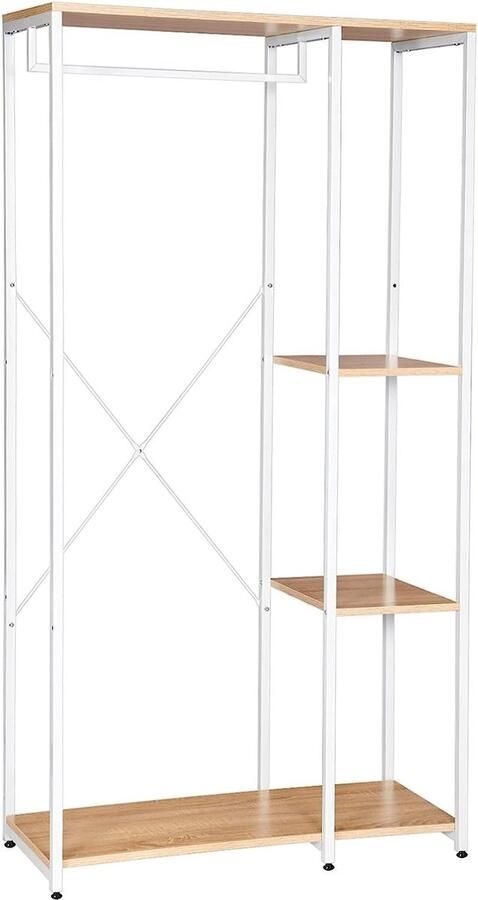 Rootz Living Rootz Kledingrek Open Kledingkast Kledingstandaard Grote opbergruimte 40cm x 167cm x 90cm Multifunctioneel Hoge kwaliteit Eenvoudige montage