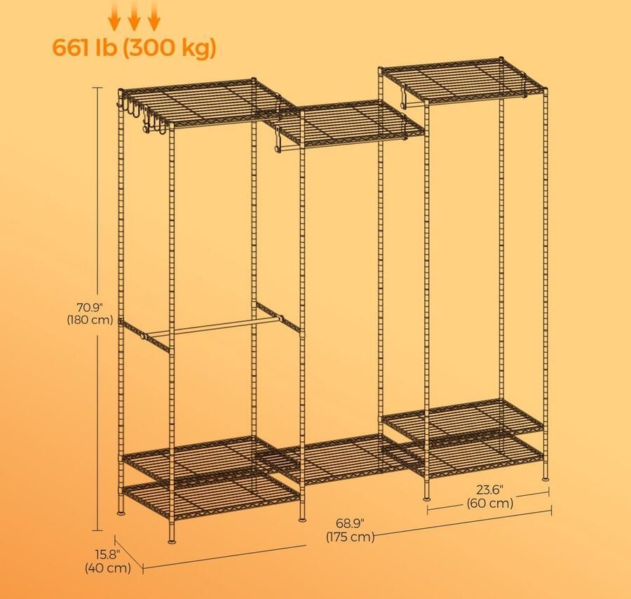 Kledingrek – Open Kledingkast – Metalen Kapstok