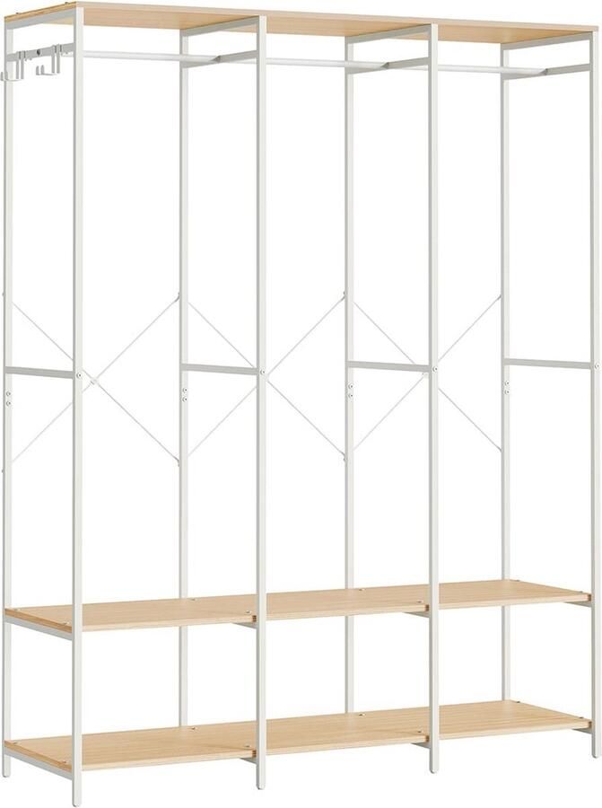 Rootz Living Rootz Kledingrek Organizer Kledingstandaard Kledingkast Stalen spaanplaat 40 cm x 141 cm x 180 cm