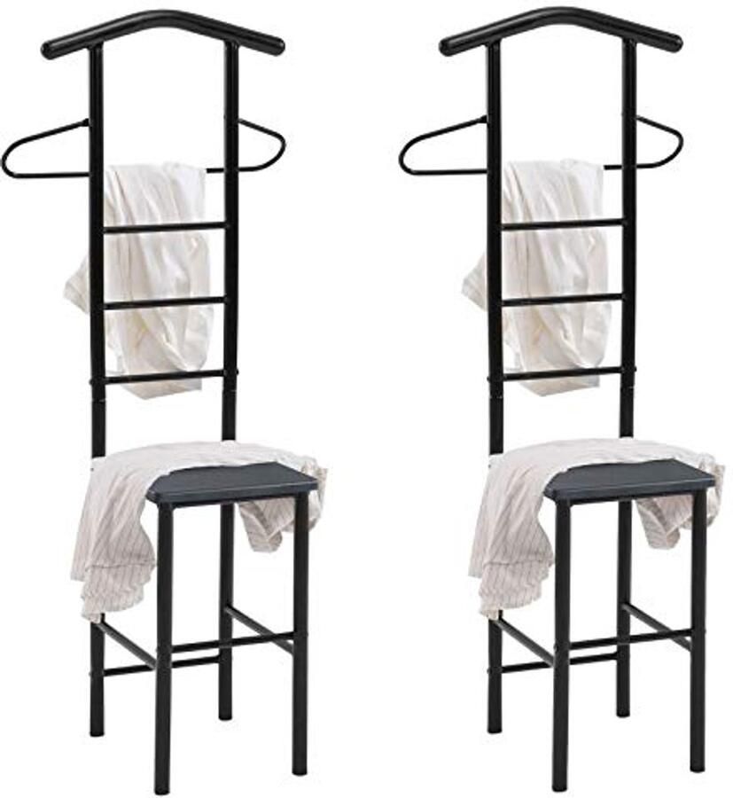 Kledingrek Set van 2 in Zwart Metaal en MDF