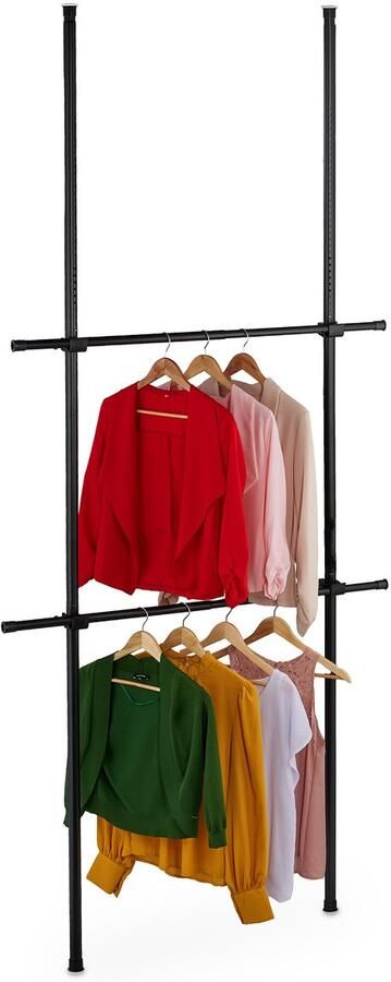 Kledingrek telescopisch 165–300 cm hoog 75–120 cm breedte dubbel