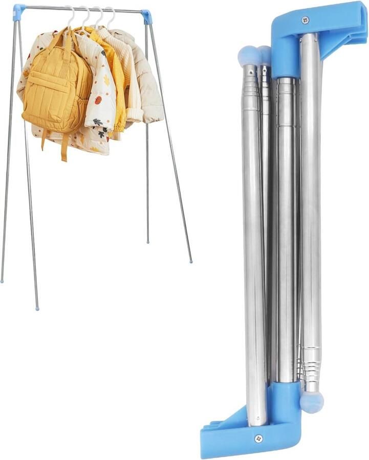 Kledingrek verstelbaar draagbaar inklapbaar reiswasrek lichte kledingrek organizer