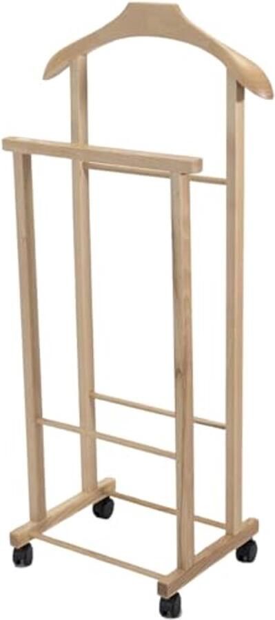 Kledingrek voor slaapkamer van beukenhout met wielen Praktisch en elegant