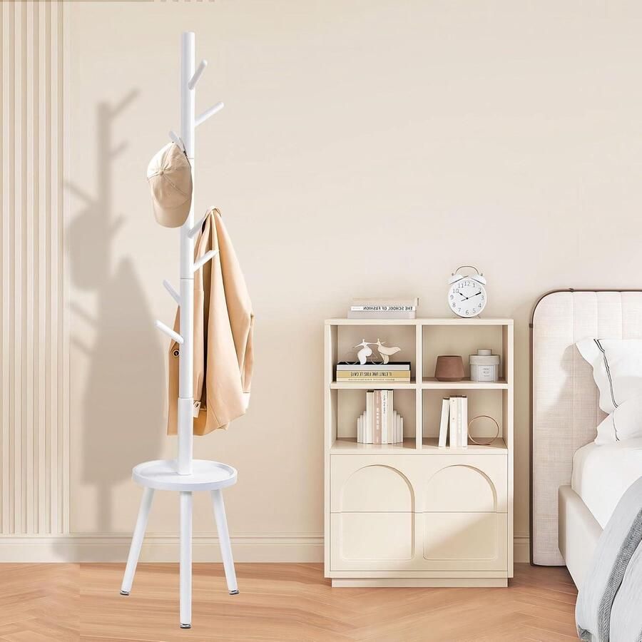 Kledingrek voor vloer modern met plank boom voor kleding wit 355 x 355 x 182 cm kledingrek