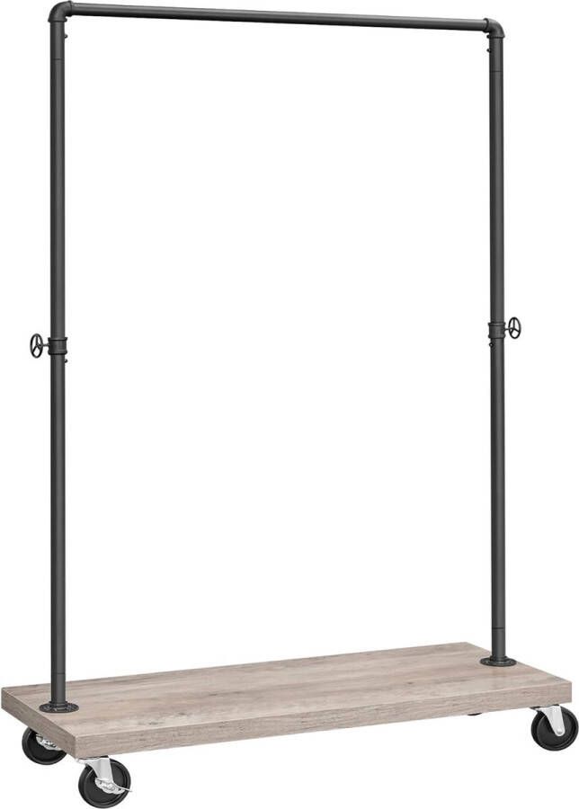 Kledingrek voor zwaar gebruik totale belasting 90 kg kledingrek met kledingstang van 98 5 cm kledingrek met opbergvak industrieel grijs-zwart