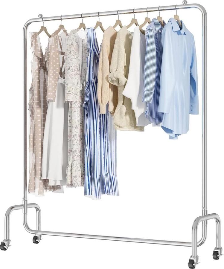 Kledingrek voor zware belasting met wieltjes Hoogwaardige garderobe standaard tot 100 kg