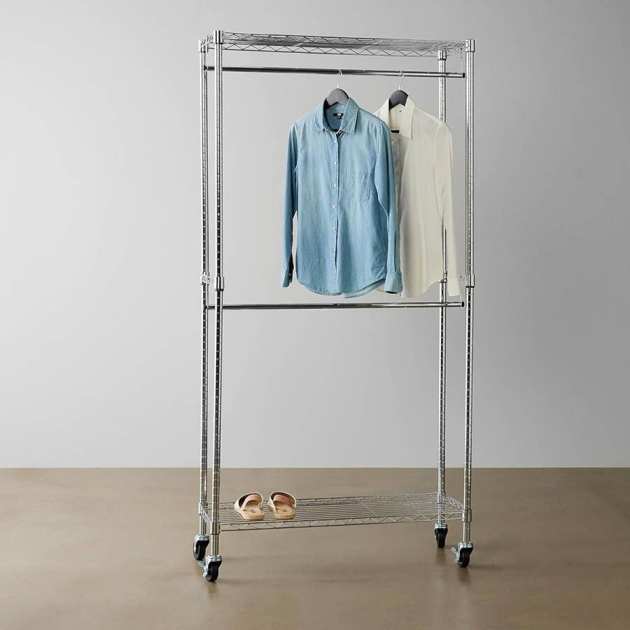 Kledingrek Vrijstaande hanger Clothes rack Freestanding hanger 35 6D x 91 4B x 182 9H centimeter