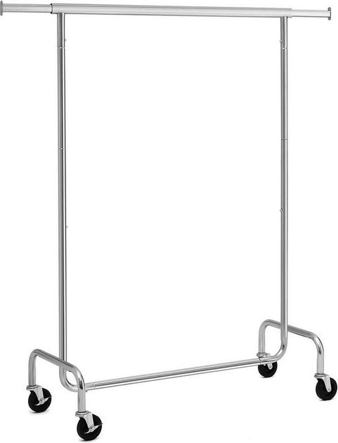 Kledingrek Zwaar Metaal Robuust Soepel glijdend Praktisch Ruimtebesparend Opbergruimte PP rol Zilver 117 x 58 5 x 18 cm