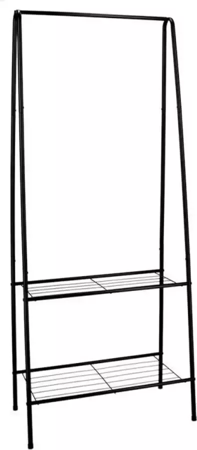 KidCollection Kledingrek Zwart met 2 planken voor schoenen Snel & makkelijk neer te zetten