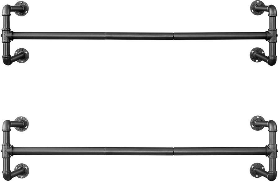 Kledingroedes Industrieel design Set van 2 Zwart Metaal