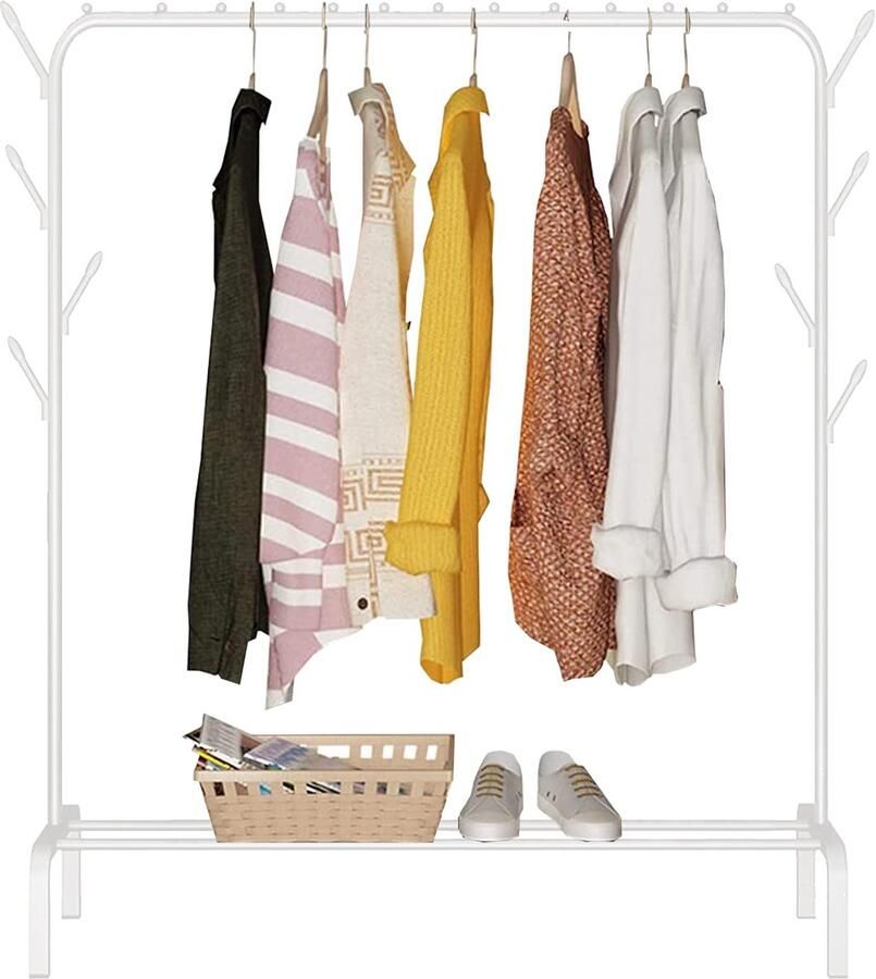 Unyqoos Kledingrek met Schoenenrek Stabiele en Ruime Kledingopslagoplossing voor Thuis