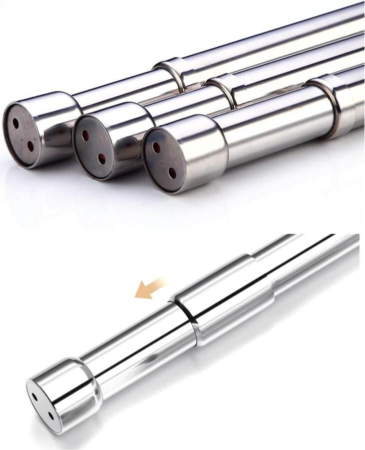 Kledingstang 31cm-52cm Verstelbaar Roestvrij staal Geschikt voor kledingkasten bergingen wasruimtes badkamers en campers Zilver -1 stuk