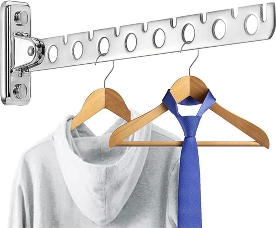 Kledingstang 8 Gaten Opvouwbaar Kledingstang Voor Aan De Muur Kledingroede Kledingrek Kledingroede Muur Opvouwbare Kledinghanger Voor Aan De Muur Kledingstangen Voor Aan De Muur Zilver