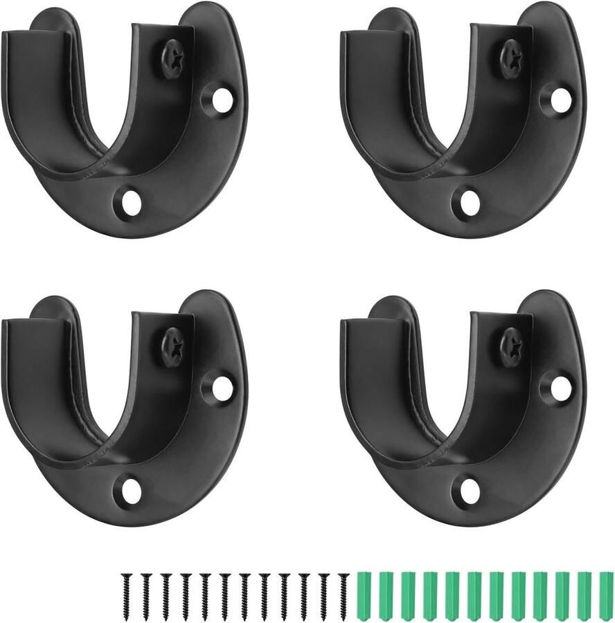 Kledingstang Houders Roestvrijstalen Houder voor Kledingkast Buis met Kogellagers