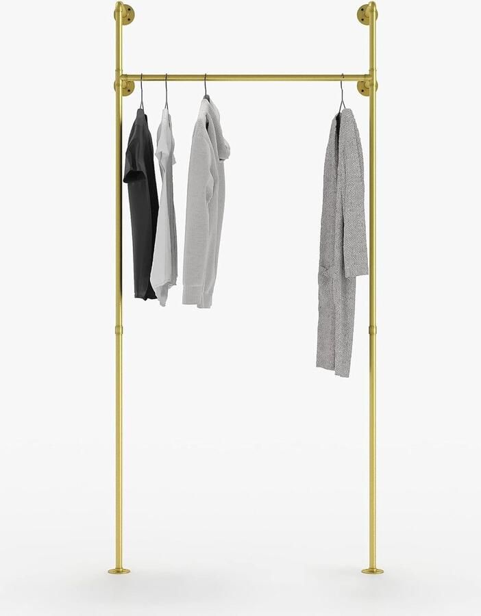 Kledingstang Industrieel Design Garderobe voor Inloopkast en Slaapkamer Muurmontage Kledingrek Gemaakt van Sterke Buizen