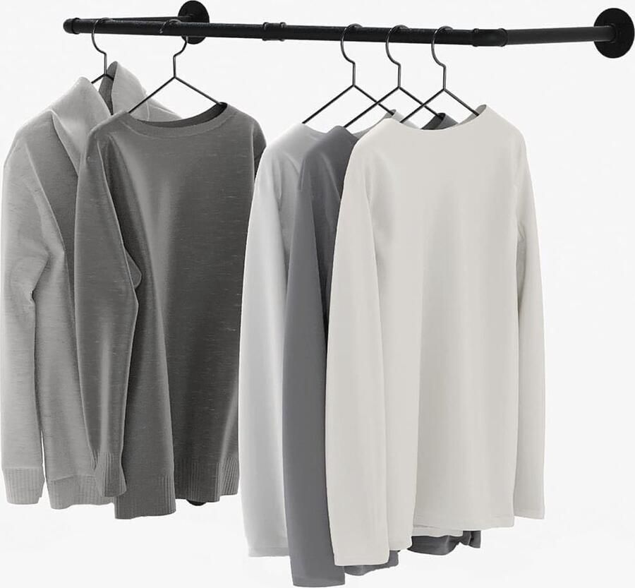 Kledingstang Industrieel Design voor Wand- of Plafondmontage Ruimtebesparende Kledingrek