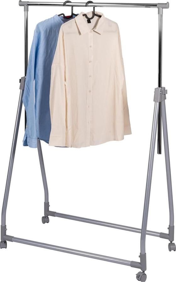Kledingstang inklapbaar kledingrek garderobestand oprolbaar (grijs)