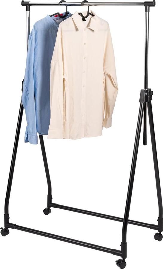 Kledingstang inklapbaar kledingrek garderobestand oprolbaar (zwart)