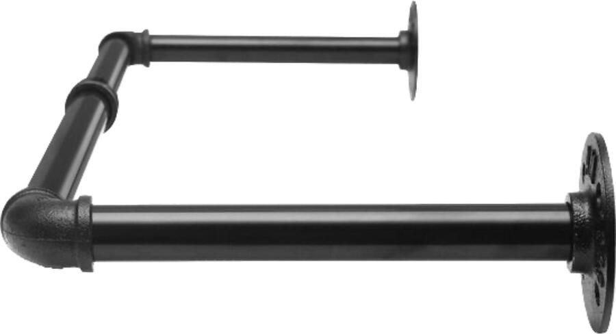 Kledingstang set van 2 garderobestang industrieel design afneembare kledingrek zwart metaal wandmontage 100 cm kledingrek