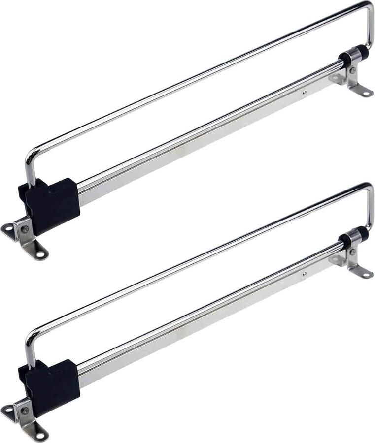 Kledingstang telescoopstang garderobe hanger rail 2 stuks 30 cm staal zilver en zwart Uittrekbare verstelbare ruimtebesparend voor kasten en opslagruimtes