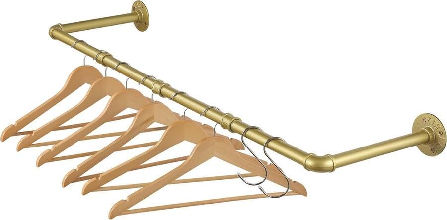 Kledingstang voor wandmontage 100 cm industriële metalen garderobestang afneembaar en verstelbaar max 30 kg belastbaar ideaal voor hal