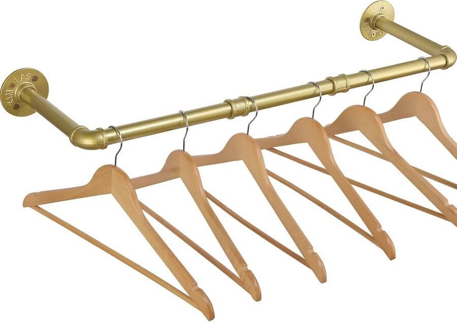 Kledingstang Wandmontage 70cm Afneembare Metalen Kapstok voor Kleerhangers Industrieel Design