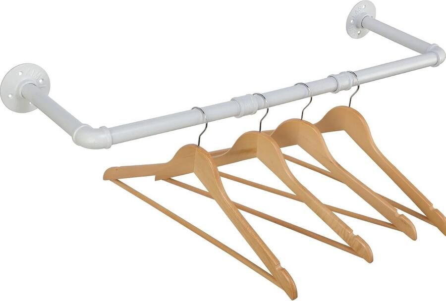 Kledingstang Wandmontage 70cm Industrieel Design Afneembare Kapstok tot 50kg