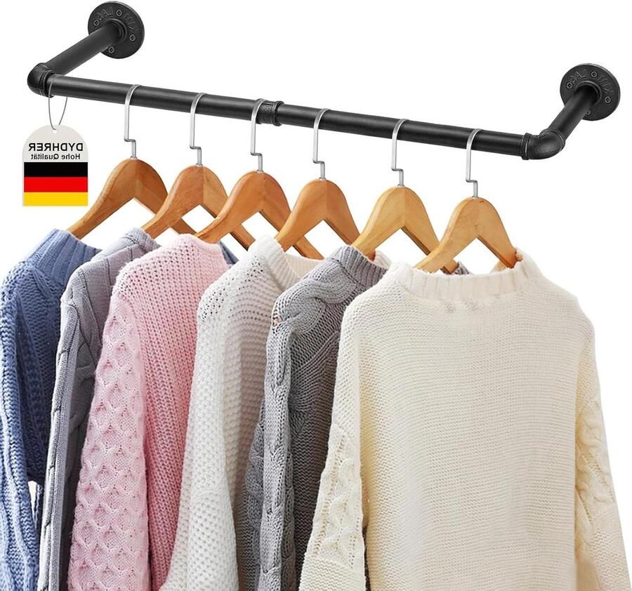 Kledingstang Wandmontage Industrieel Design 98 cm zwart