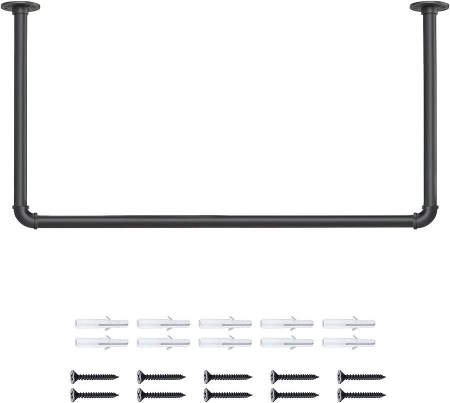 Plafond-kledingstang Industrieel design 1 stuk 80 x 60 cm