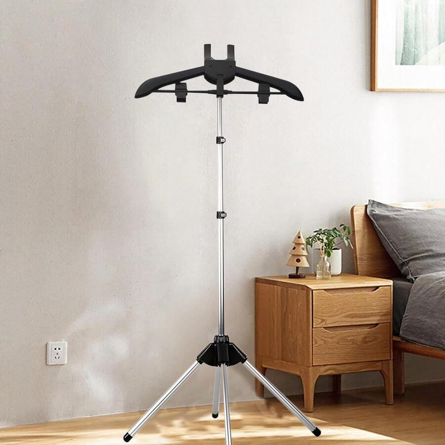 Kledingstomer Kledingrek voor stomen Kledingstandaard inklapbaar (zwart) Opvouwbare kledingrek