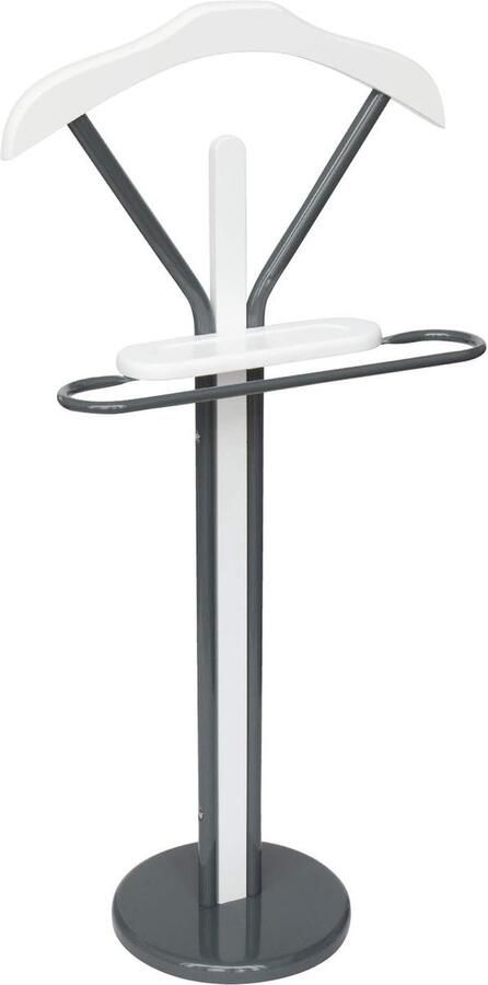 Kleerbutler dressboy voor heren stille dienaar garderobe hanger in wit (donkergrijs)