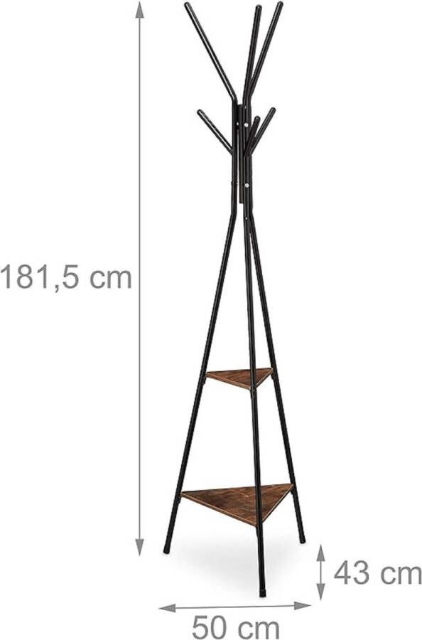 Kleerhanger kapstok voor jassen hoeden tassen voor hal slaapkamer kapstok kledingrek kapstok staand 43D x 50W x 181.5H centimetres