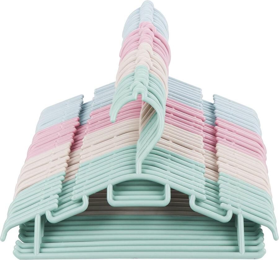 Kleerhangers voor kinderen babykleerhangers 60 stuks lengte 30 cm kunststof hangers opbergen voor kledingkast kleding 4 kleuren