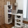 Klein bureau met boekenplank en opbergplanken Wit 90x40x70 cm - Thumbnail 1