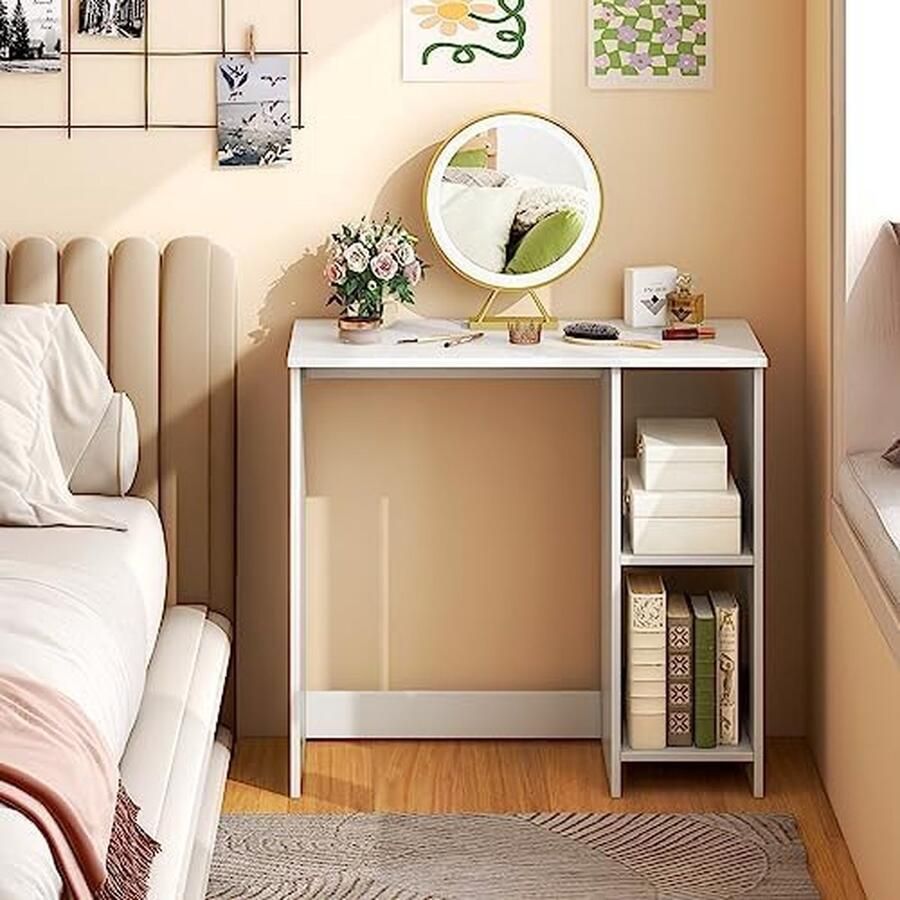 Klein bureau pc-tafel voor kleine ruimtes wit 80 x 40 x 74 cm