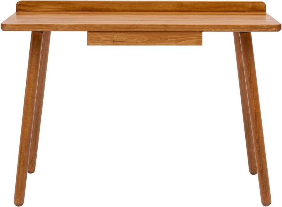 Klein Houten Bureau Licht Walnoot Design 1 Handige Lade 120x73x60 cm Perfect voor Thuis & Kantoor