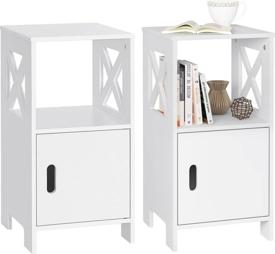 Rootz Living Rootz Klein Nachtkastje Bijzettafel Wit Scandinavisch Design Ruime opbergruimte 30cm x 60cm x 30cm